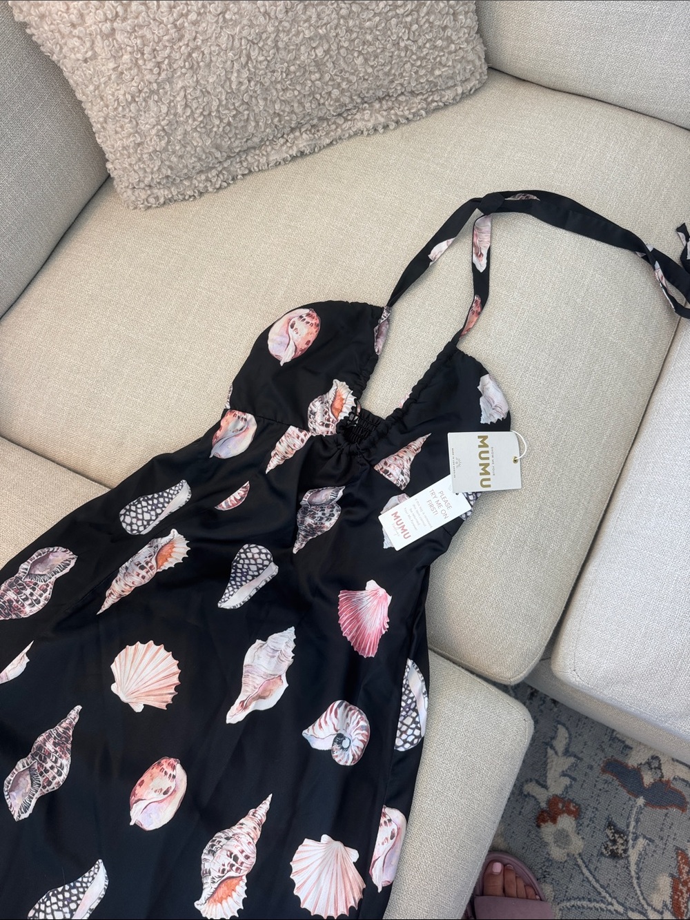 Show Me Your Mumu NWT Seashell Halter Maxi Dress XS/S Beach Vacation Goddess - Picture 5 of 9
